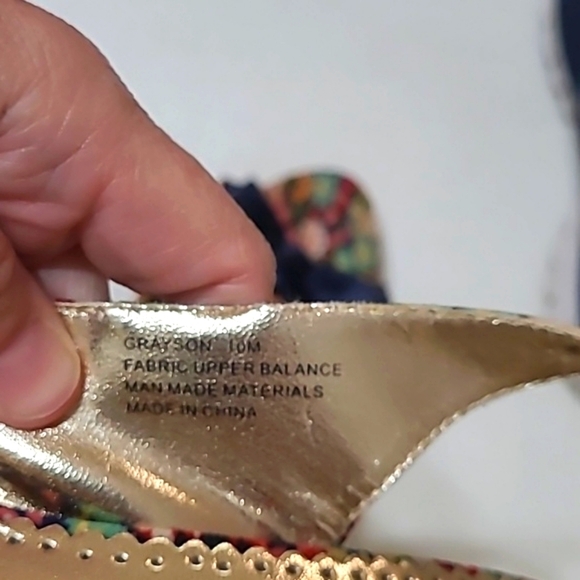 Rampage "Grayson" floral opentoe platform heels with Navy bow size 10 - Picture 12 of 13